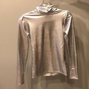 SICK silver metallic long sleeve top